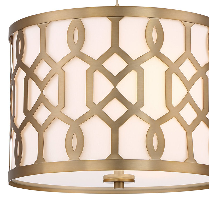 Jennings 5-Light Drum Pendant, Aged Brass, 24.25" 5-Light