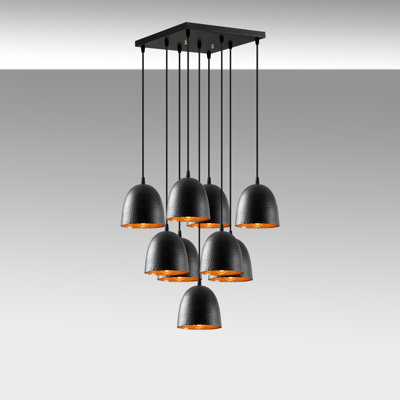 Maranta 9 - Light Black Cluster Pendant