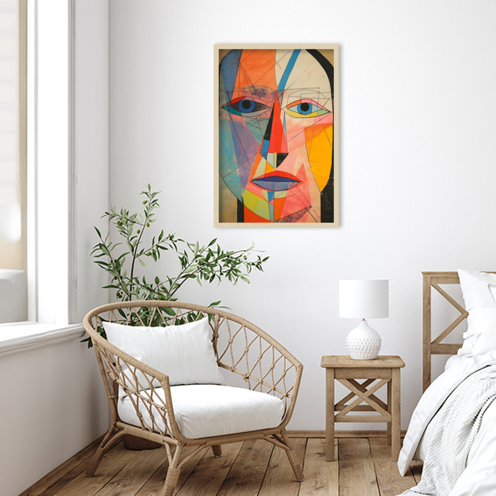 The Face Print by Treechild, 33" H x 23" W, Brown