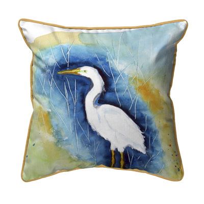 Great Egret Outdoor Throw Pillow