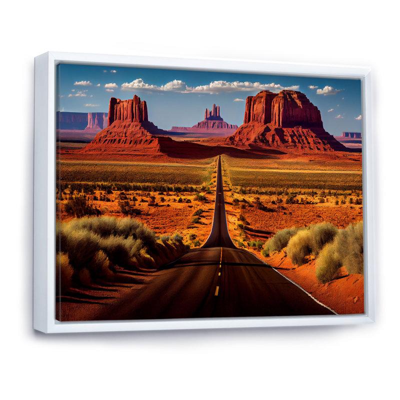 Monument Monument Navajo Spirit - paysages, impressions d'art mural, H 24 po x l 32 po x P 1 po, Cadre flottant blanc