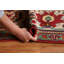 Tapis rouge en laine noué à la main de conception unique 9 pi 8 po x 13 pi 2 po Tabriz 1970S