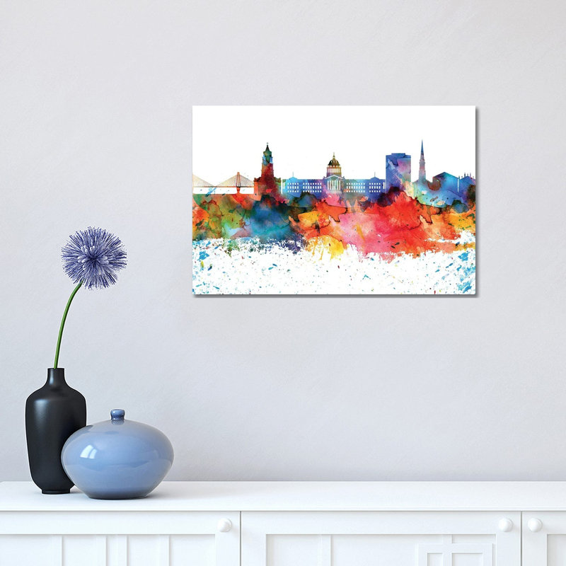 Charleston Skyline 1 Piece Wrapped Canvas Painting, 30.48 cm H x 45.72 cm W