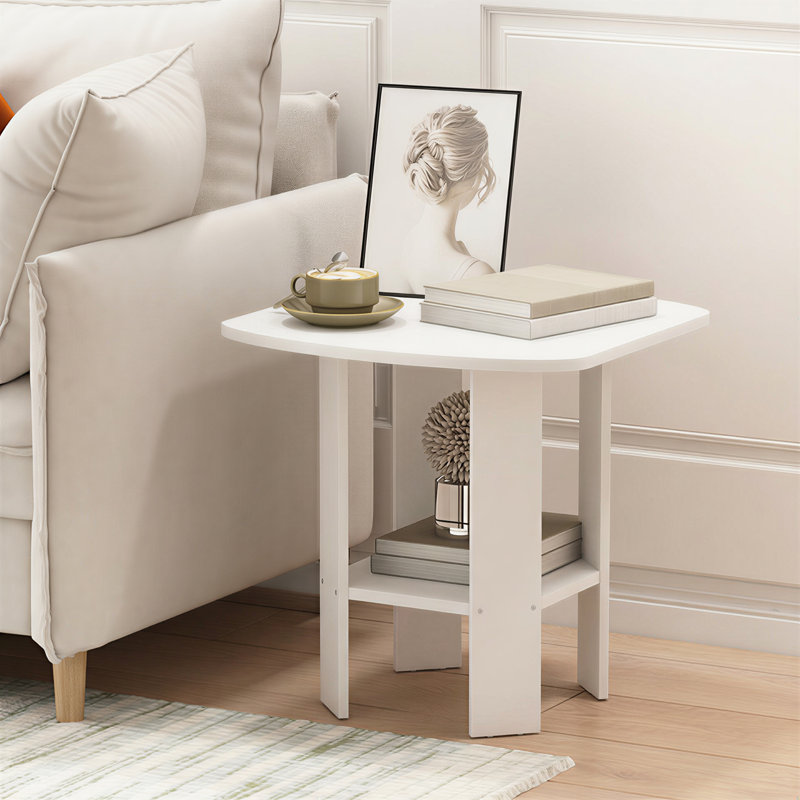 Sarwar 4 Legs End Table with Storage, White