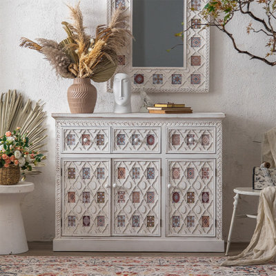 American Country Style Chinese Fir Accent Cabinet