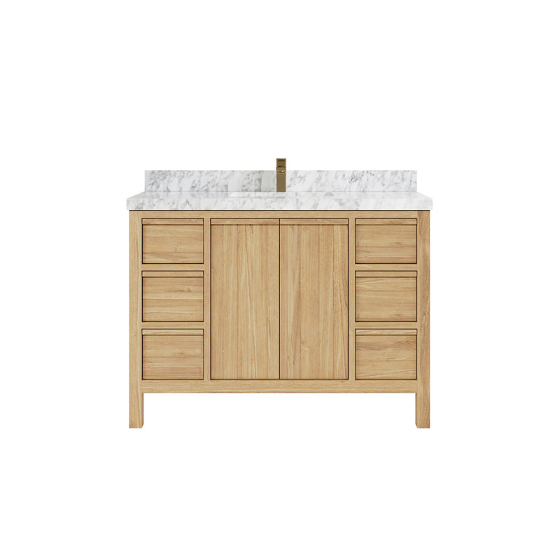 Ensemble de meuble-lavabo simple 48 po Elizabeth, Marbre de Carrare