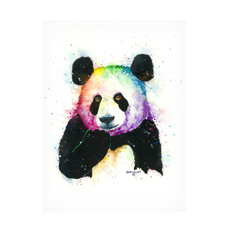 Art sur toile par Dave Bartholet Panda, H 35 po x l 47 po