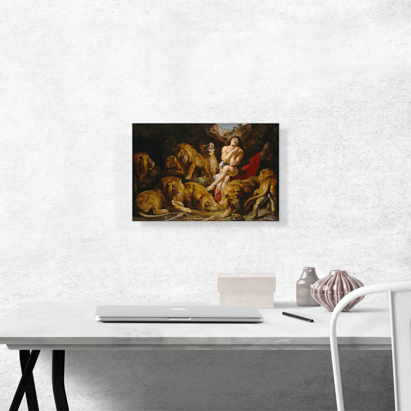 «Daniel in the Lions 'Den» par Peter Paul Rubens, reproduction d'art sur toile tendue, H 12 po x l 18 po x P 0,75 po