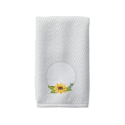 Sunflower Pattern Name & Initial Bath Towel 24x52