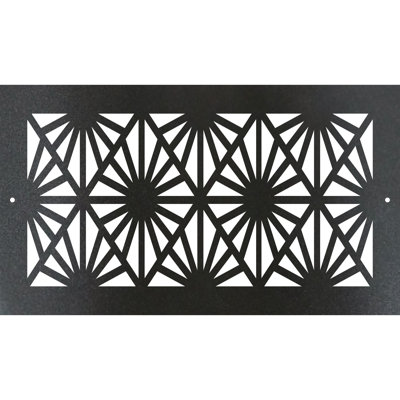 Metal Screw-in Floor Register. Duct Opening 4x10 (overall 6x12) - Sunburst Design