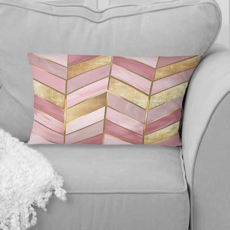 Coussin à chevrons Mid-Century