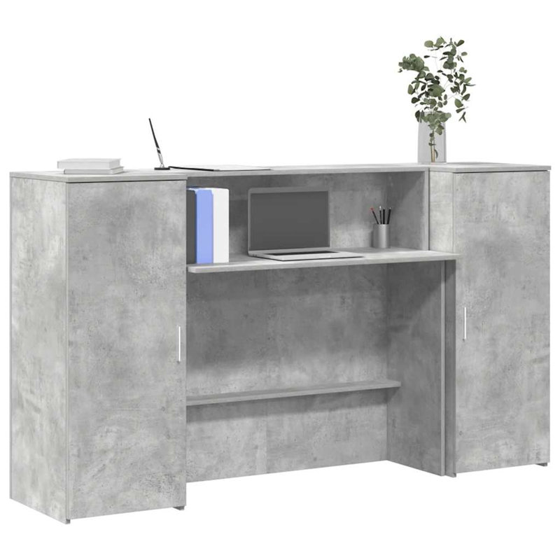 Baki Standing Desk, 103.5cm H x 180cm W x 50cm D, Concrete Grey