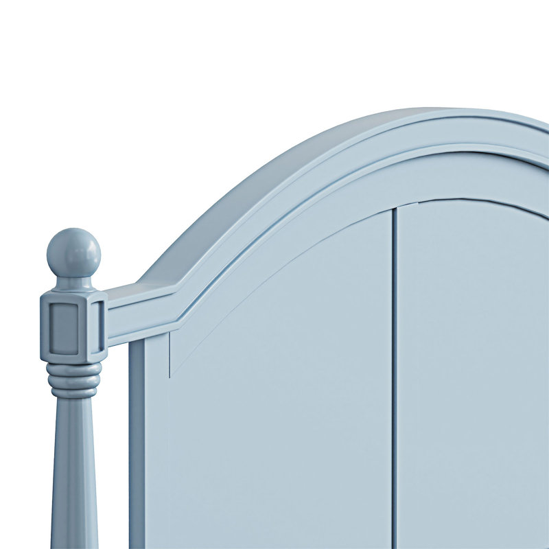 Lit plateforme Wood, Grand lit, Bleu clair