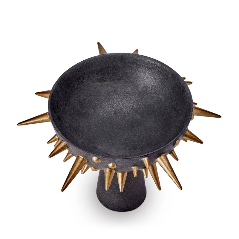 Celestial Black+Gold Bowl On Stand