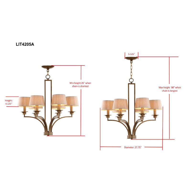 Lustree classique/traditionnel 6 lumières ombrée Tatum