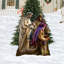 Crèche de jardin décoration et figurine pour jardin à trois kings miracle