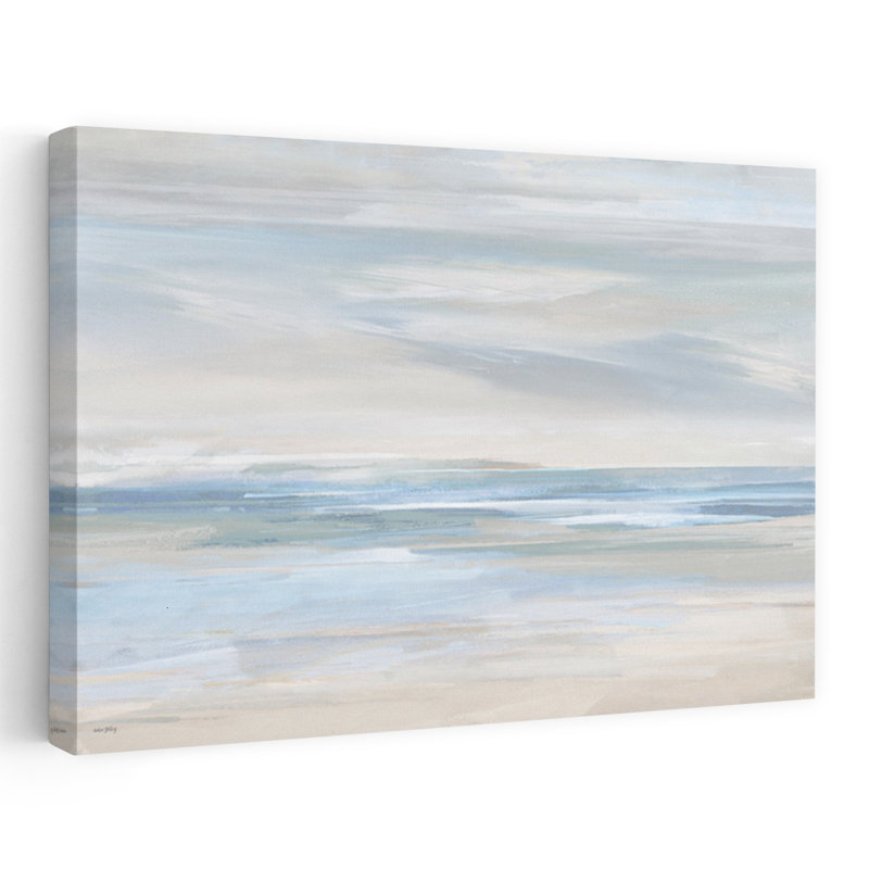 Distance et clarté abstraite, paysage côtier, art mural, 24" H x 36" W