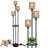 Boho Floor Lamp With Shelves, 3-Lights Farmhouse Tall Floor Lamp With ON/OFF Foot Switch, Rustic Standing Lamp With Rattan Shades For Living Room Bedroom Office