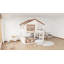 Lit superposé / lit mezzanine avec bibliothèque, conception de maison, clôture de sécurité de haute qualité, idéale pour les chambres d'enfants compactes et maximisant l'efficacité de l'espace-752177682-752177687