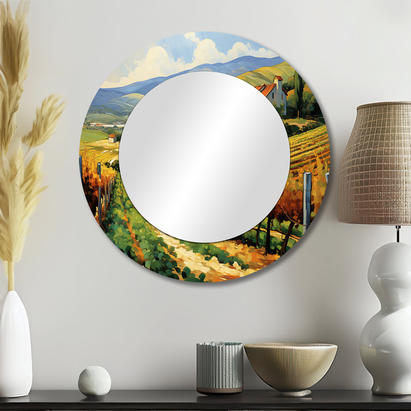 Sauger Vangogh Sunlit Vineyard II - miroir mural unique Vangogh, 23 po x 23 po