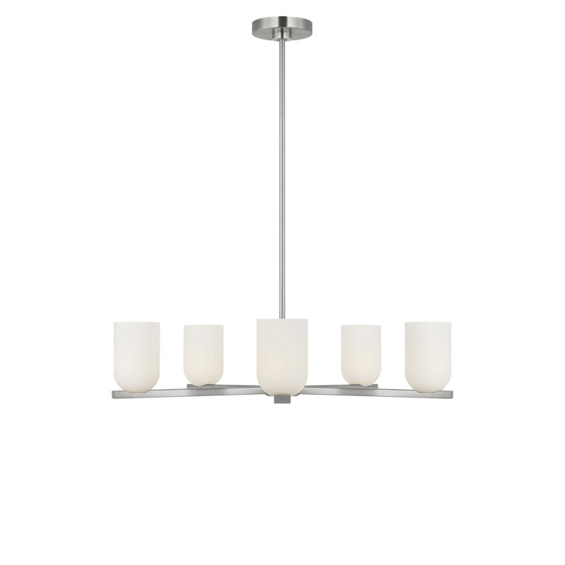 Lustre à cinq lumières Neblina, Nickel brossé, Non