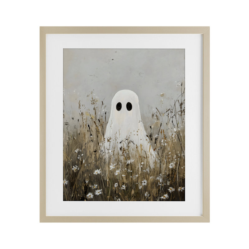 «Ghost In Field of Wildflowers», reproduction sous verre encadrée, design by Creative Studio, H 21 po x l 17 po