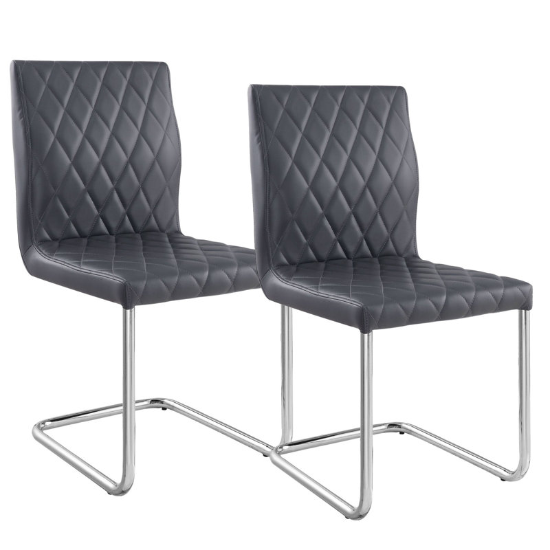 Chaise d'appoint rembourrée Extli en gris (ensemble de 2)
