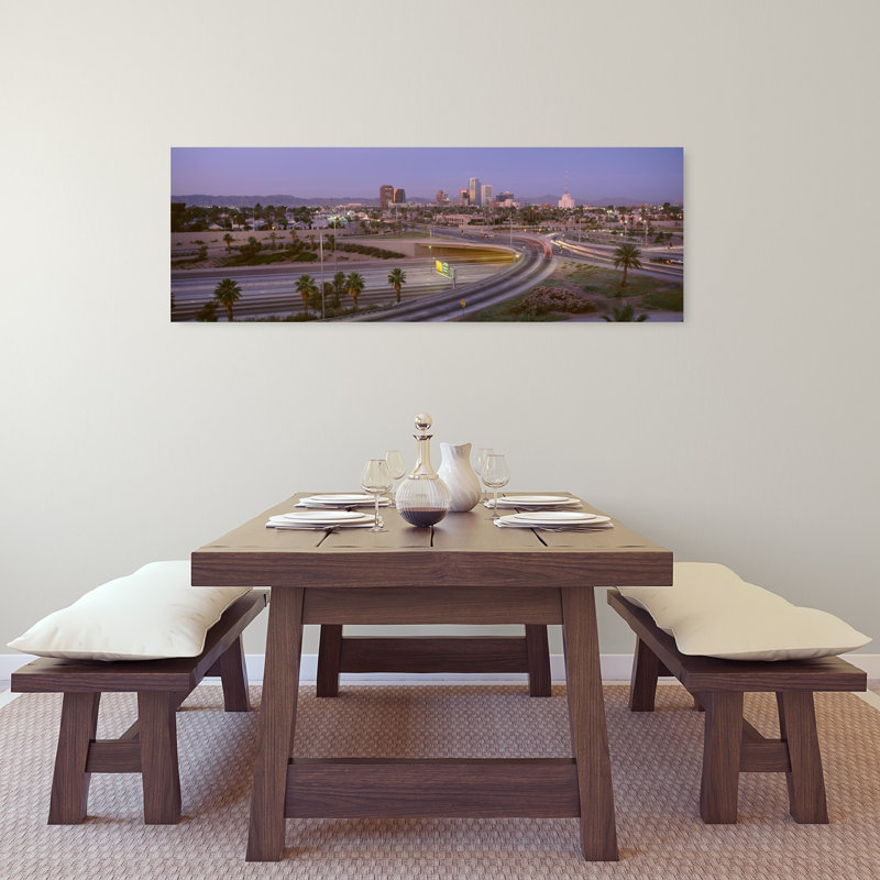 «Skyline Phoenix Az Usa», art contemporain de l'architecture du lever du soleil, H 48 po x l 16 po