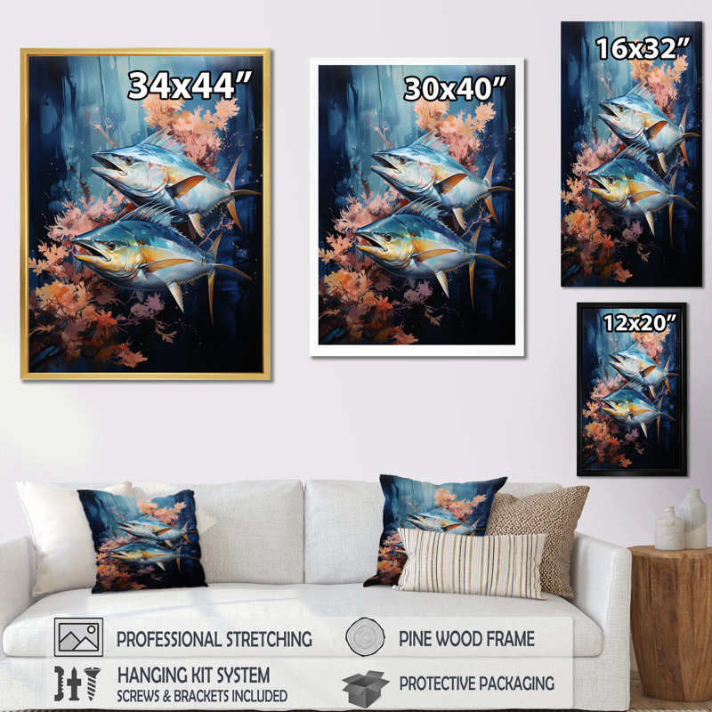 Zao " Fishing Majestic Marlins V ", White Picture Framed, 32" H x 24" W x 1" D