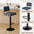 Adjustable Bar Stool, Modern Counter Height Stools, Upholstered Swivel Bar Chairs With Curved Wooden Back, Footrest And Metal Base-150896336