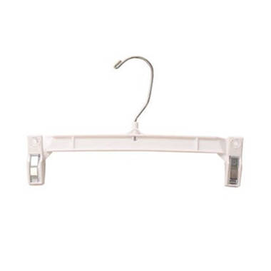 White Plastic Hangers - White 9.5 Hang-Safe Pant/Skirt Hangers