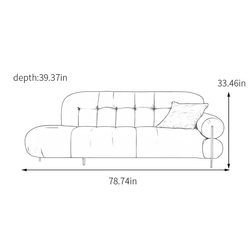 Chaise longue en similicuir Premium, Orienté à droite