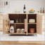 Îlot de cuisine en bois massif polyvalent avec de multiples caractéristiques fonctionnelles et un design élégant-283137595