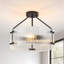 Plafonnier semi-encastré 3 lumières en verre nervuré moderne-1416861042