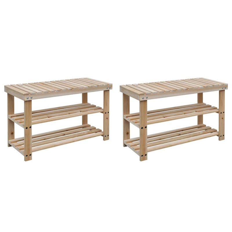 Jasonville 12 Pair Solid Wood Shoe Rack
