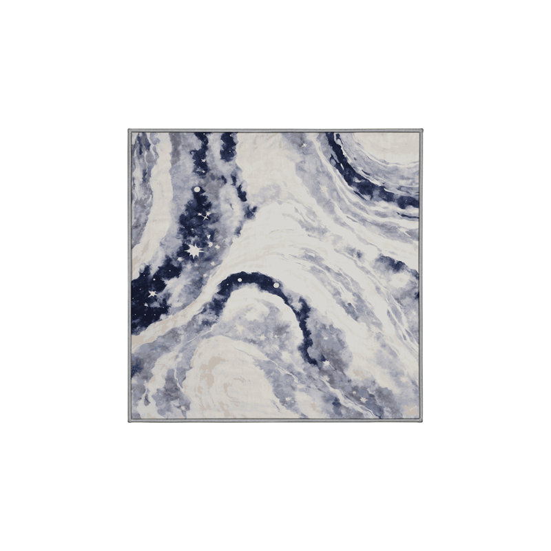 Tapis gris soyeux et moelleux, Carré 5 pi