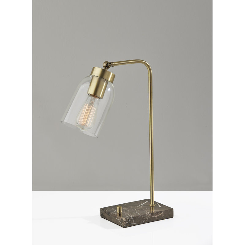 Lampe de bureau 19 po Gemma, Laiton antique