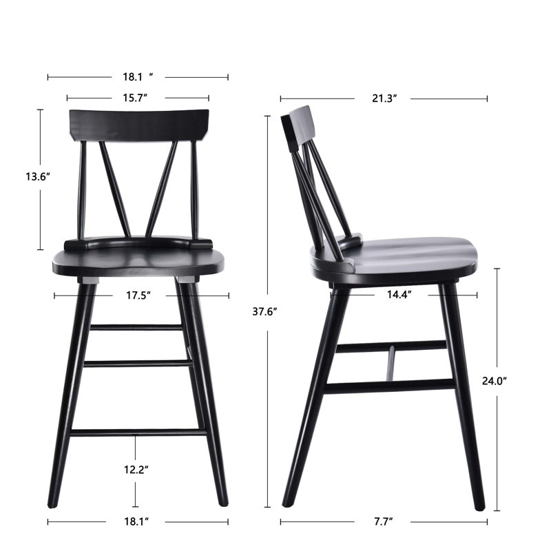 Chaise de tabouret de bar Brentyn, Noir, 4