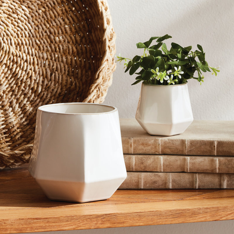 POTS APEX, ENSEMBLE DE 2, Blanc