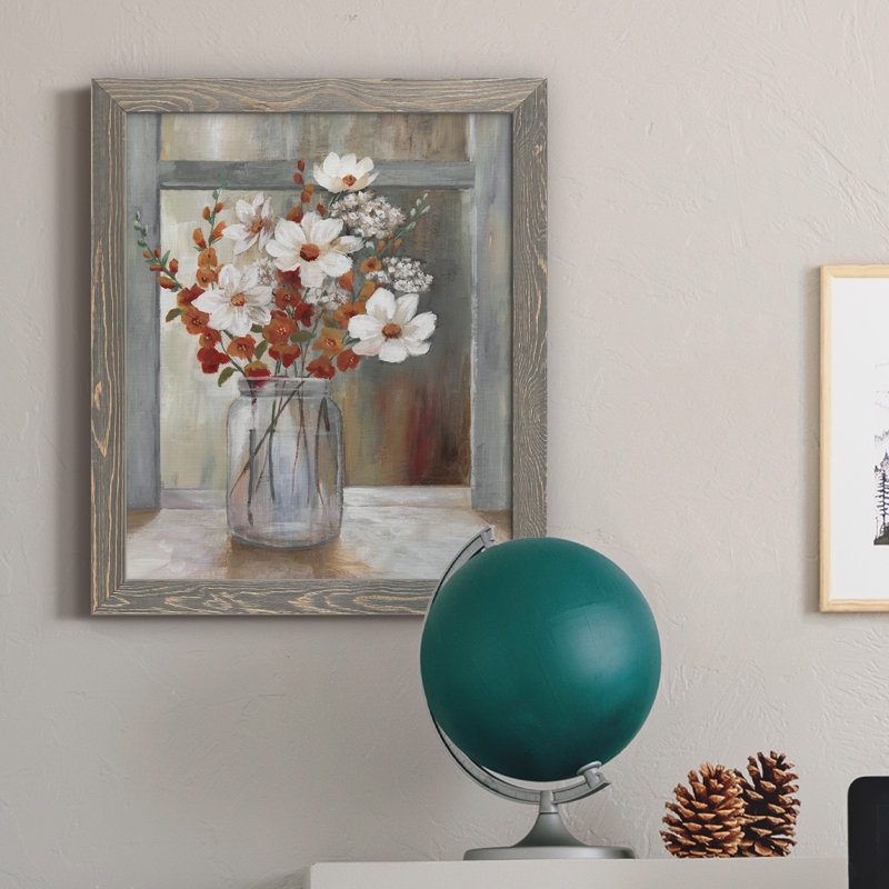 Peinture automnale - Peinture sur toile encadrée, H 24 po x l 18 po x P 1,5 po, gris