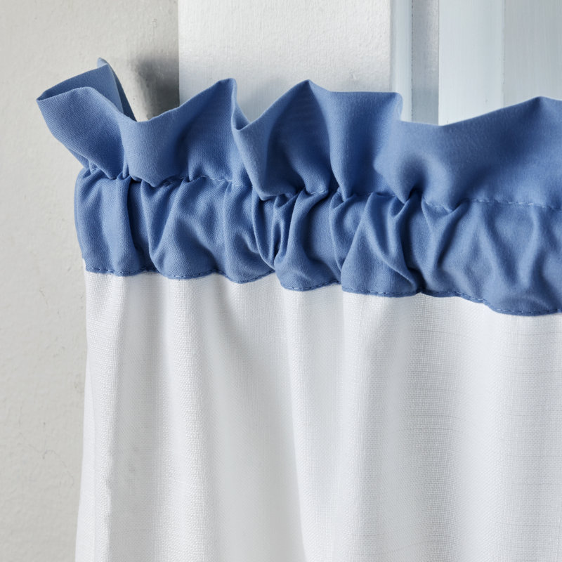 Blue Lightweight Polyester Blackout Window Valance, 48 x 13