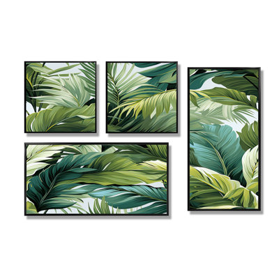 Palmier à motif tropical - 4 impressions sur toile