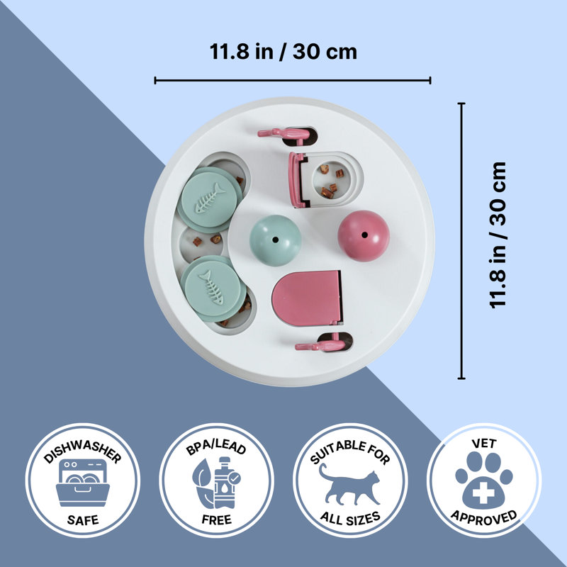 Interactive Round Flip Board Puzzle Toy for Cats and Dogs
