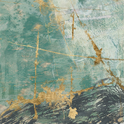 Teal Lace II by Jennifer Goldberger - Wrapped Canvas Painting