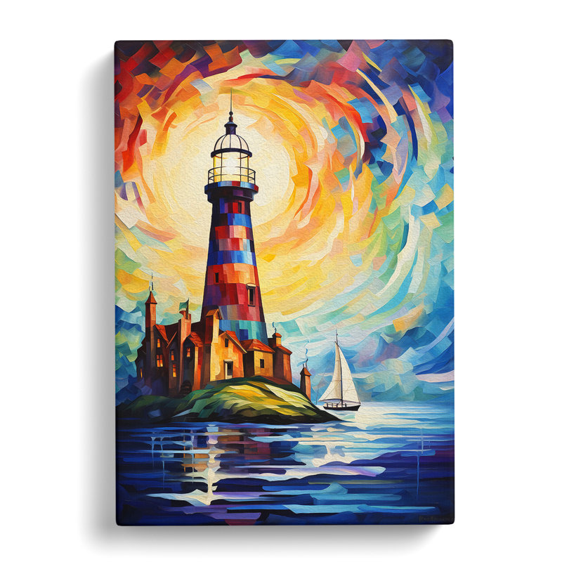 Lighthouse Abstract - Wrapped Canvas Print, 50cm H x 35cm W x 3cm D