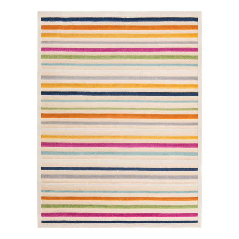 Striped Indoor / Outdoor Rug, Rectangle 7' x 10'