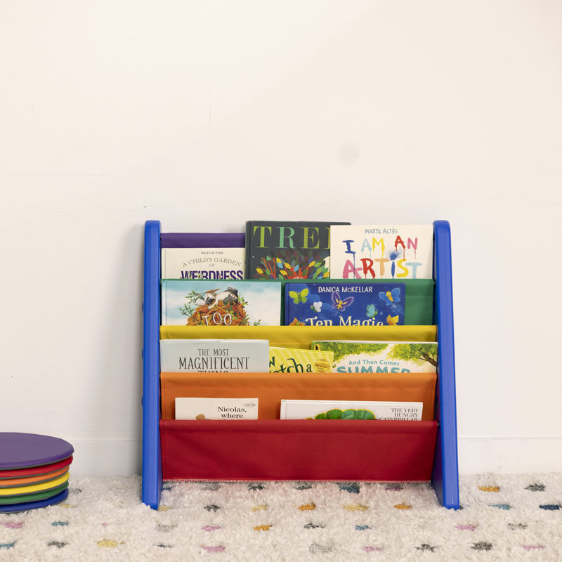 Primary Multicolor Canvas and Plastic Kids Bookcase