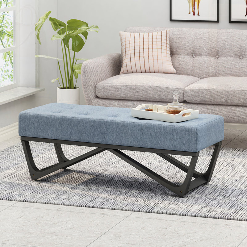 Banc rembourré, Bleu clair