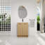  Meuble-lavabo autoportant 24 po avec lavabo en résine, armoire de plancher en chêne clair 24 po