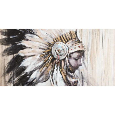 Indian with an headdress chief - 15.75"x31.50" Desk mat